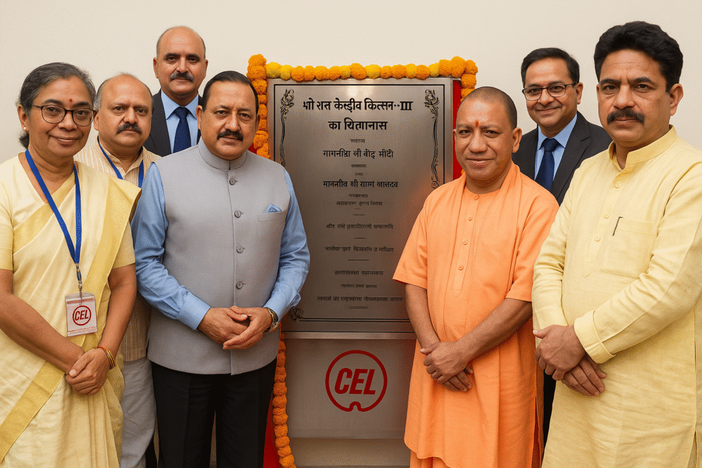 उत्तर प्रदेश के मुख्यमंत्री योगी आदित्यनाथ और केन्द्रीय विज्ञान एवं प्रौद्योगिकी मंत्री डॉ. जितेंद्र सिंह हरित डिजिटल भारत की ओर ऐतिहासिक कदम गाजियाबाद में हरित डेटा सेंटर का शिलान्यास