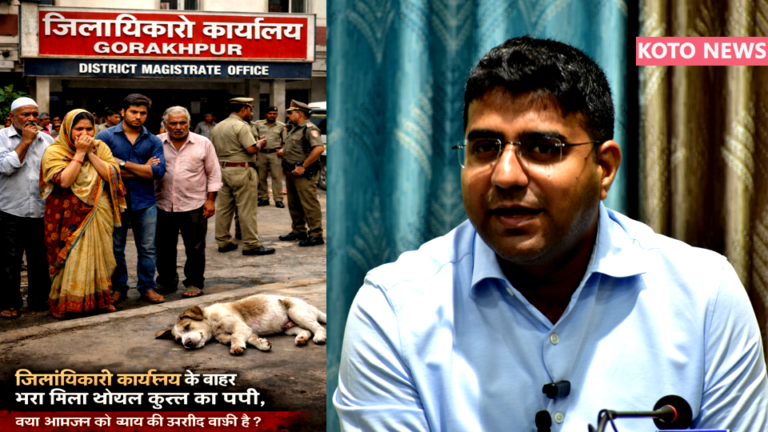 गोरखपुर जिलाधिकारी कार्यालय परिसर में घायल पपी मृत मिलने से प्रशासनिक व्यवस्था पर सवाल उठे। लोगों ने समय पर उपचार न मिलने और लापरवाही को लेकर नाराज़गी जताई, परिसर की व्यवस्था सुधारने की मांग की।