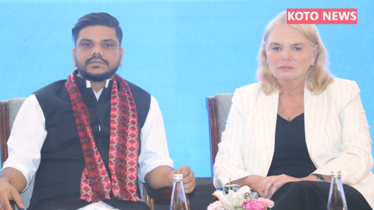 काठमांडू में आयोजित IOM के 5वें नेपाल फोरम ऑन माइग्रेशन एंड डेवलपमेंट कॉन्फ्रेंस के दौरान यूथ, लेबर एंड एम्प्लॉयमेंट मंत्री रामजी यादव विदेशी रोजगार प्रणाली में सुधार, डिजिटल भर्ती प्रक्रिया और श्रमिक सुरक्षा संबंधी योजनाओं की जानकारी देते हुए।